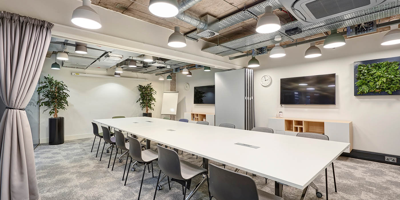 Glasgow interiors big meeting room with white table